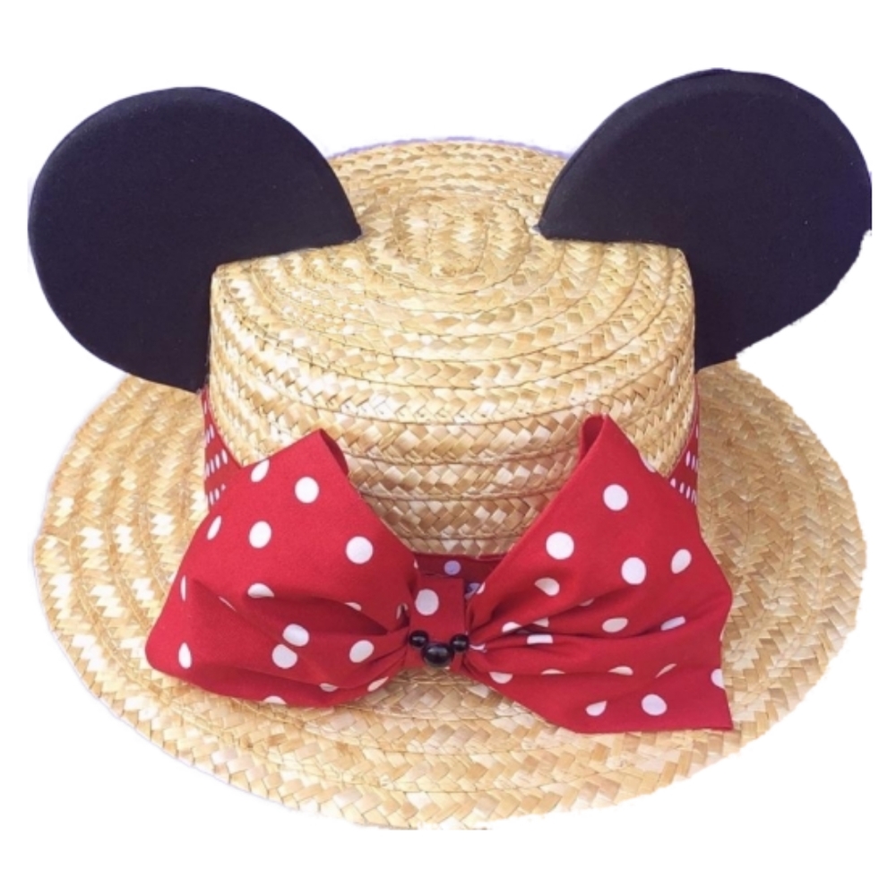 Minnie Mouse Canotier Straw Hat